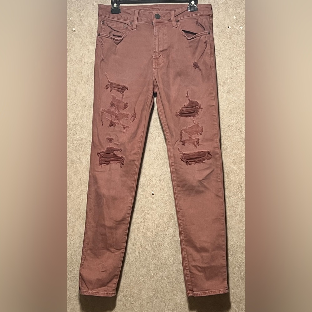 American Eagle Jegging Womens 31X30 Pink Next Level Stretch X Jeans Distress